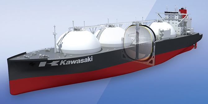 大型LNG船与新开发的储罐＂width=